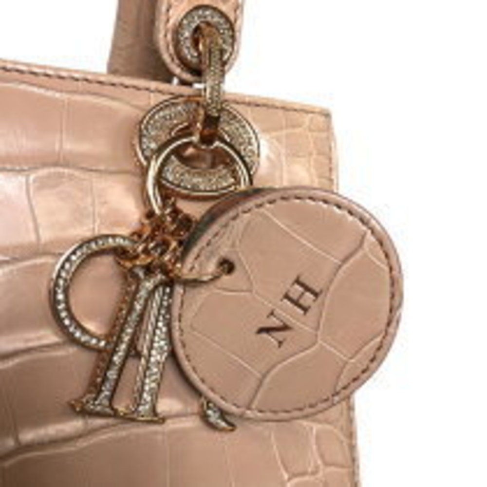 Dior Beige Crocodile Handbag Christian Pink Lady - Picture 7 of 7